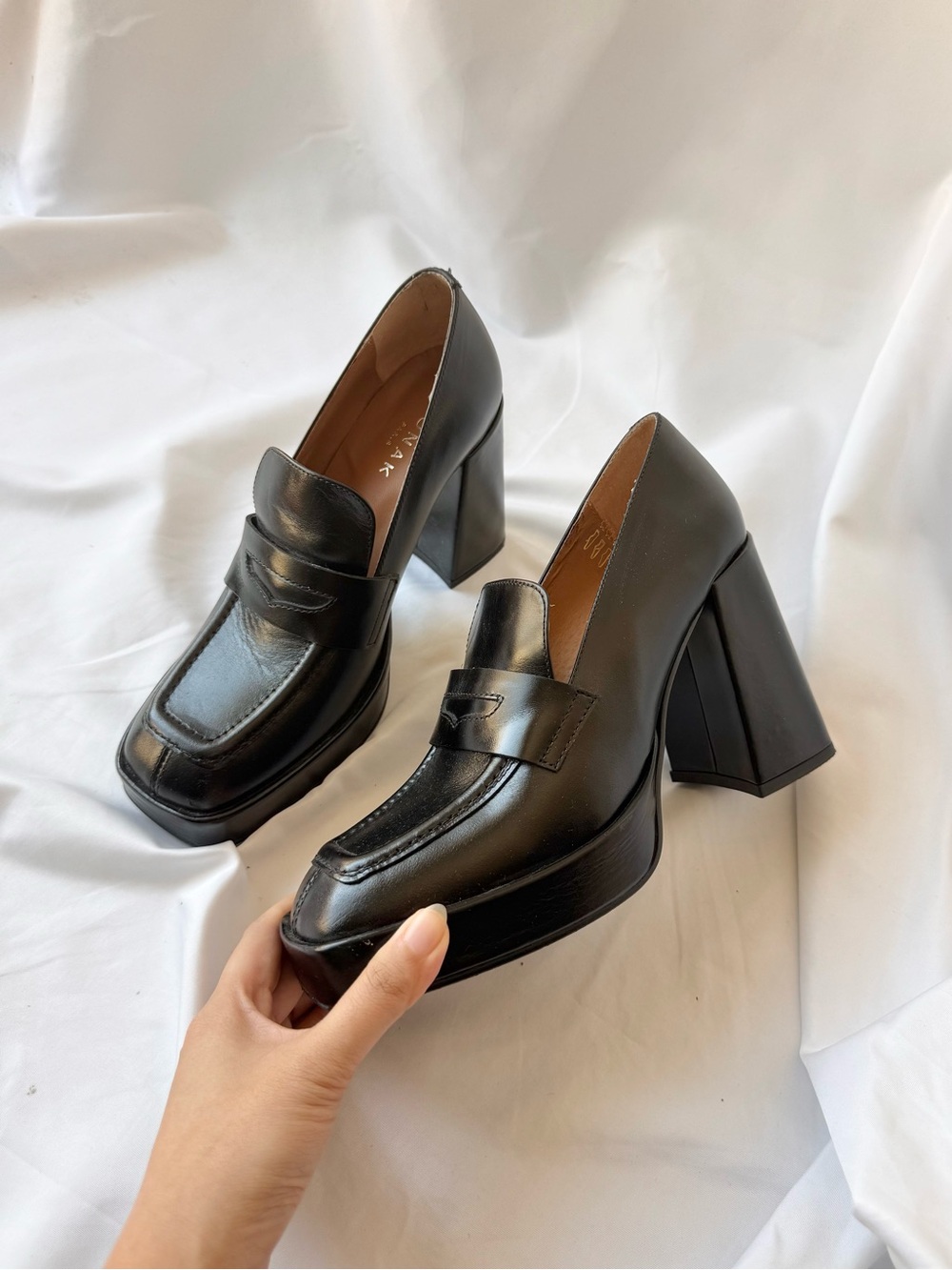 Jonak Paris Black Heeled Loafers